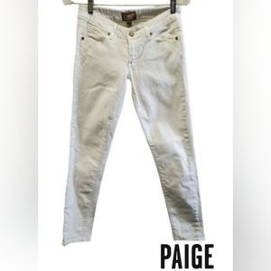Paige Premium Denim White Jeans, skinny leg Size 24